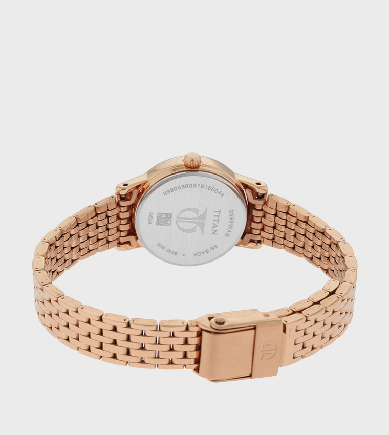 Rose Gold Dial Analog Watch