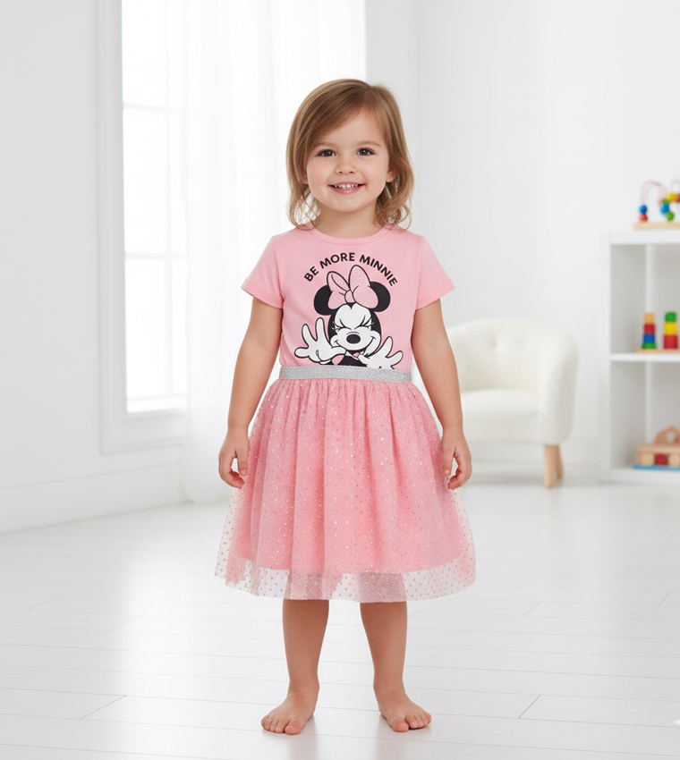 Minnie Mouse Print Short Sleeves Dress