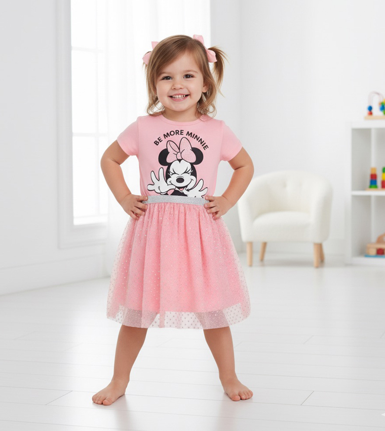 Minnie Mouse Print Short Sleeves Dress