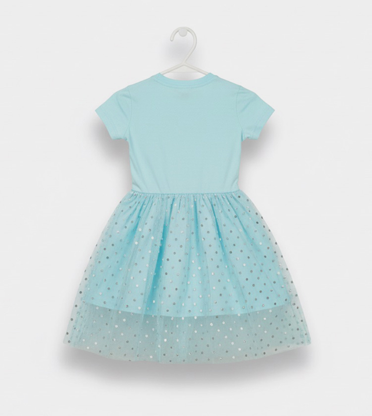 Princess Cinderella Print Short Sleeves Dress