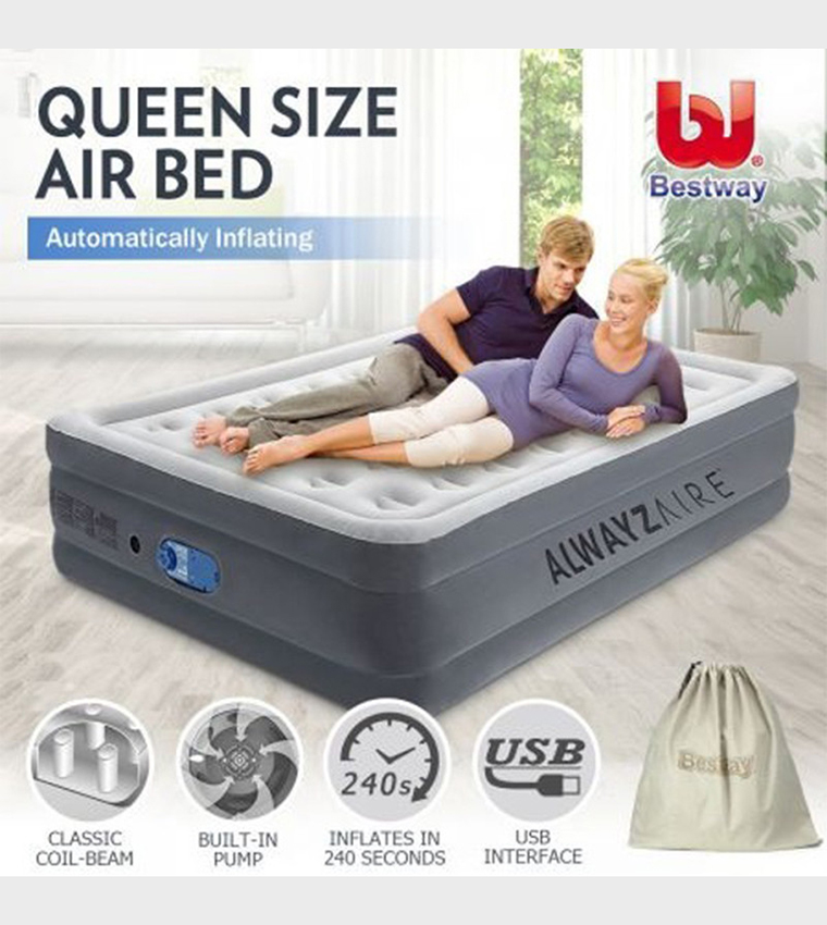 Bestway alwayzaire double shop high airbed queen 240v