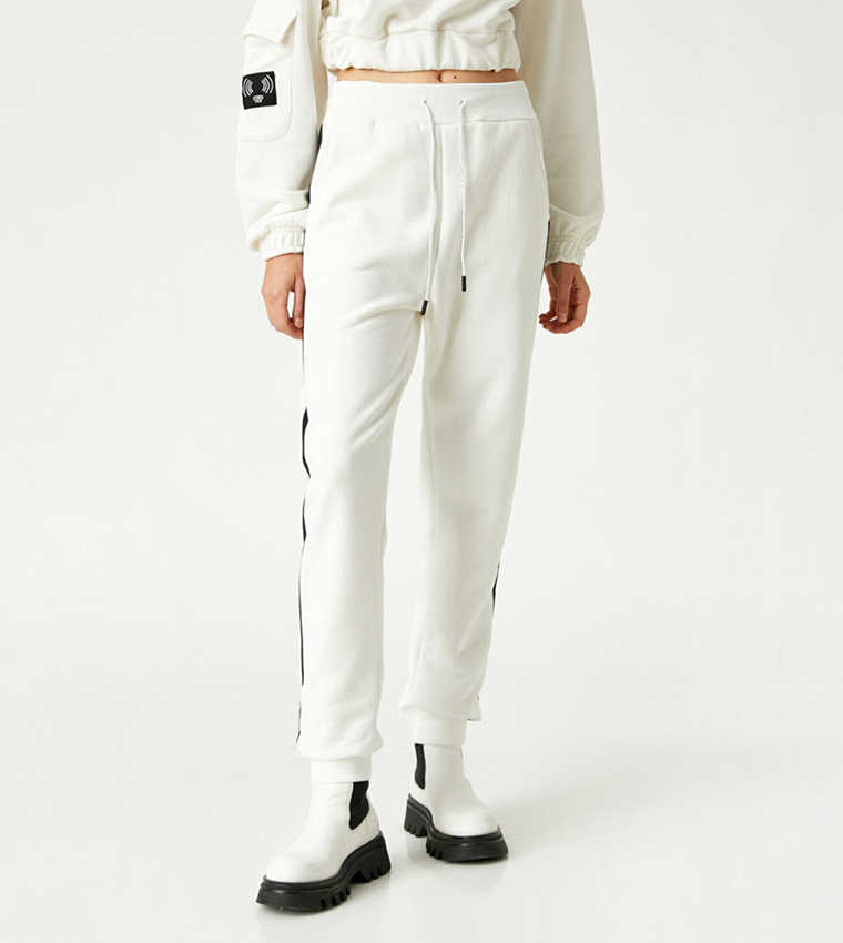 Buy Koton Sideline Stripe Sweatpants In White 6thStreet UAE