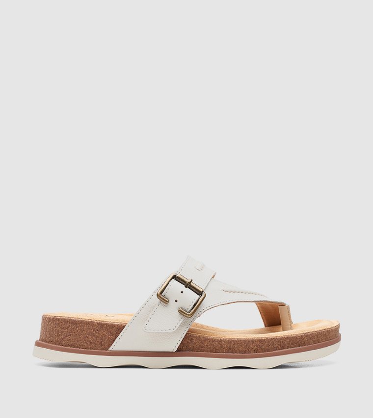 Buy Clarks Buckled Flat Sandals In White 6thStreet UAE