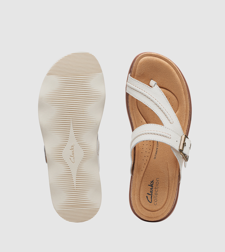 clarks white flat sandals