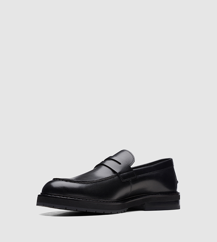 Buy Clarks Craft North Lo Slip On Formal Shoes In Black | 6thStreet ...
