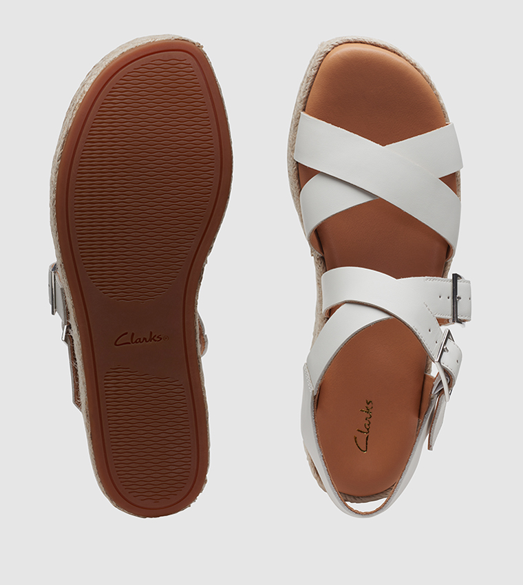 Leather Clarks White Wedges Buy Clarks Kimmei Buckle Wedge Sandals
