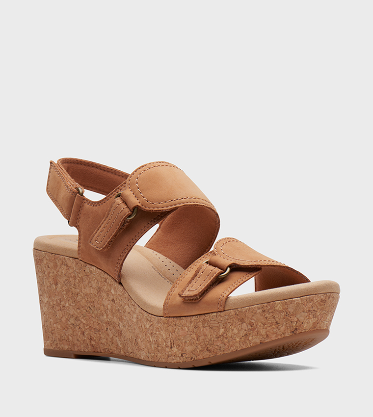 Buy Clarks ROSE LANE Open Toe Slingback Wedges In Tan 6thStreet Saudi Arabia