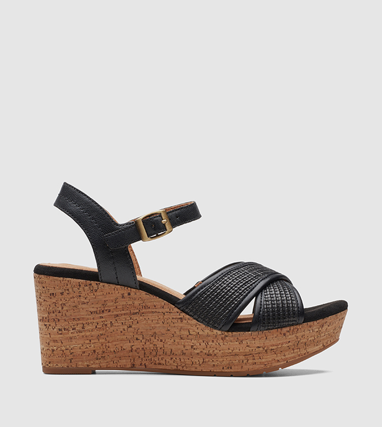 Elleri Plum Wedge Sandals