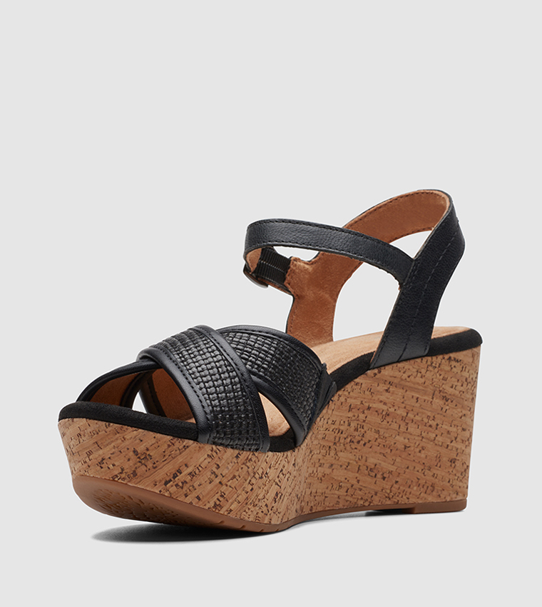 Elleri Plum Wedge Sandals