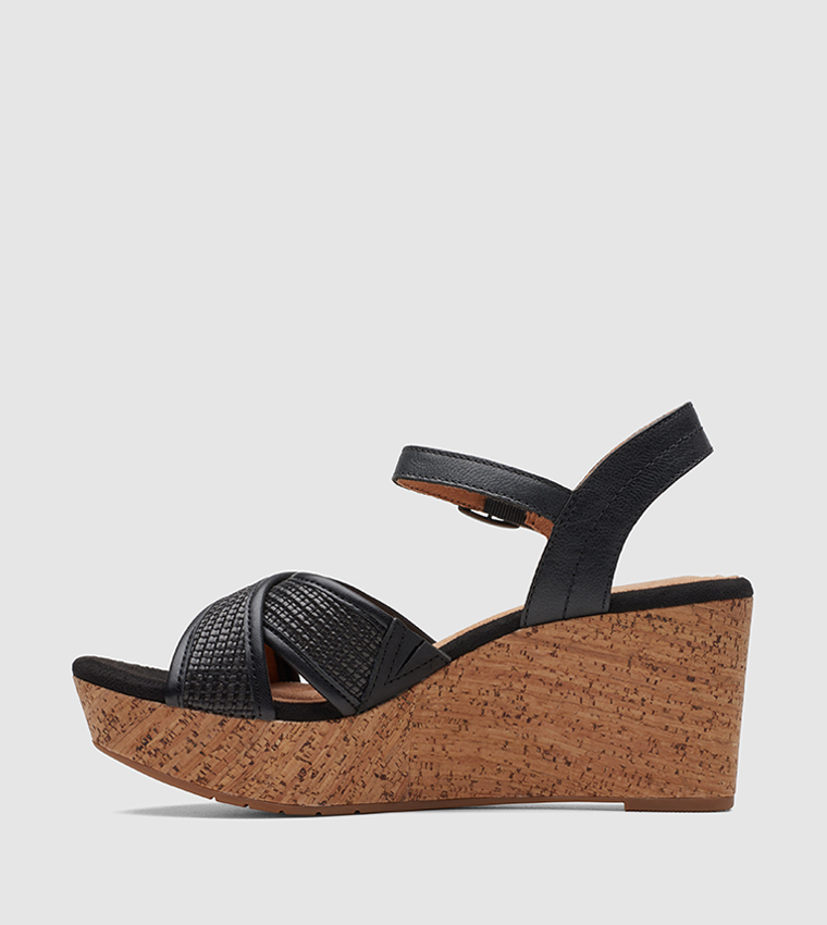 Elleri Plum Wedge Sandals