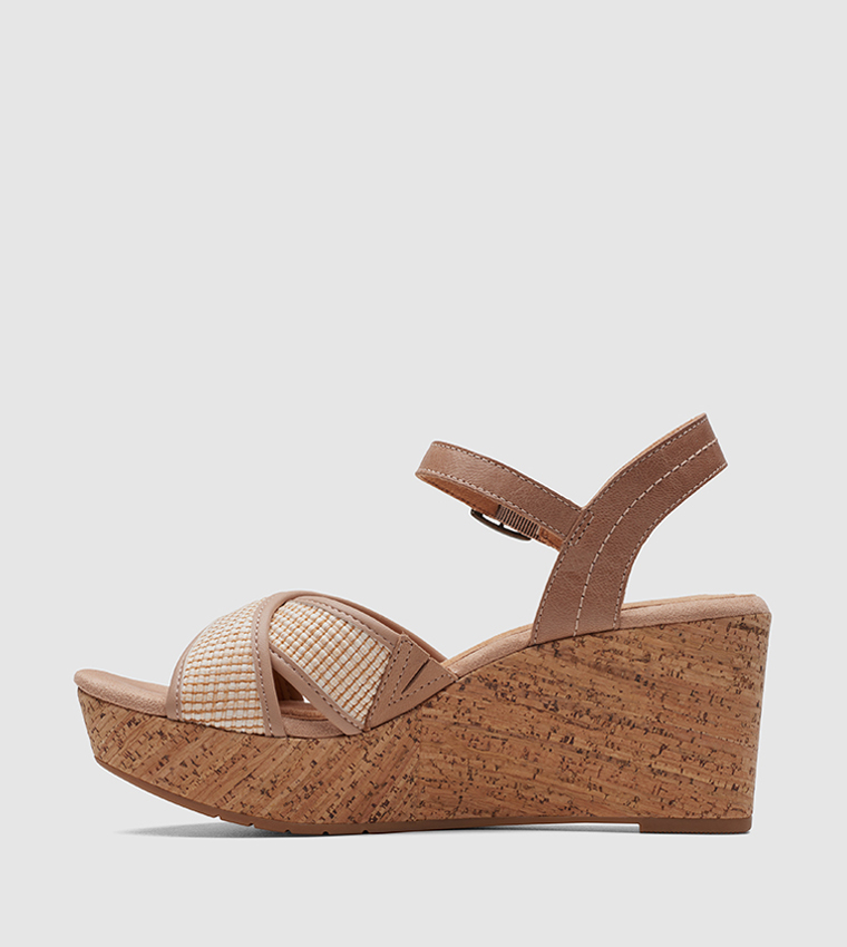 Elleri Plum Wedge Sandals