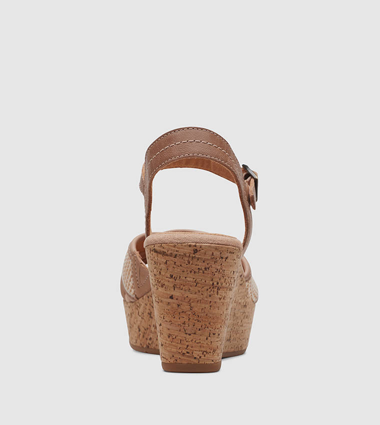 Elleri Plum Wedge Sandals