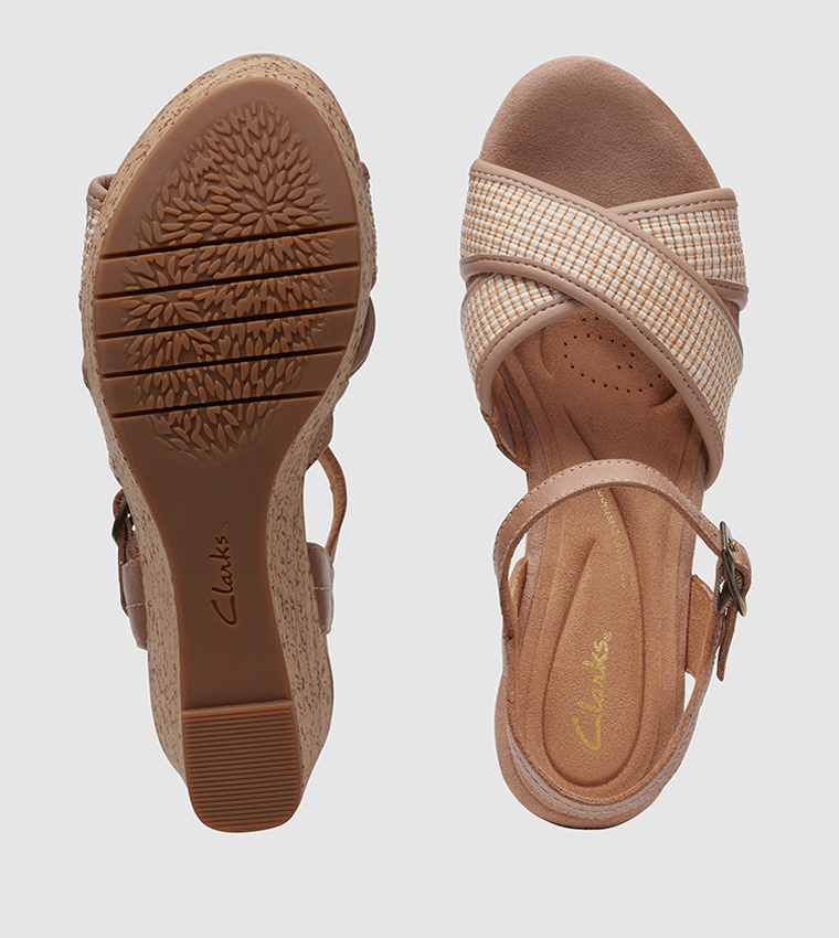 Elleri Plum Wedge Sandals