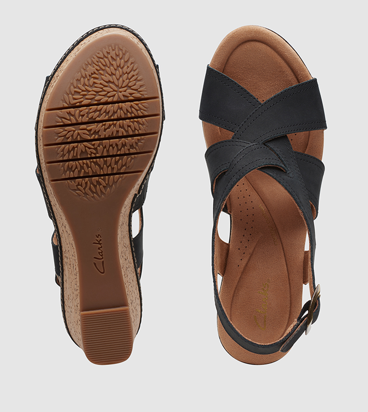 Buy Clarks Elleri Rae Wedge Sandals In Black 6thStreet Saudi Arabia