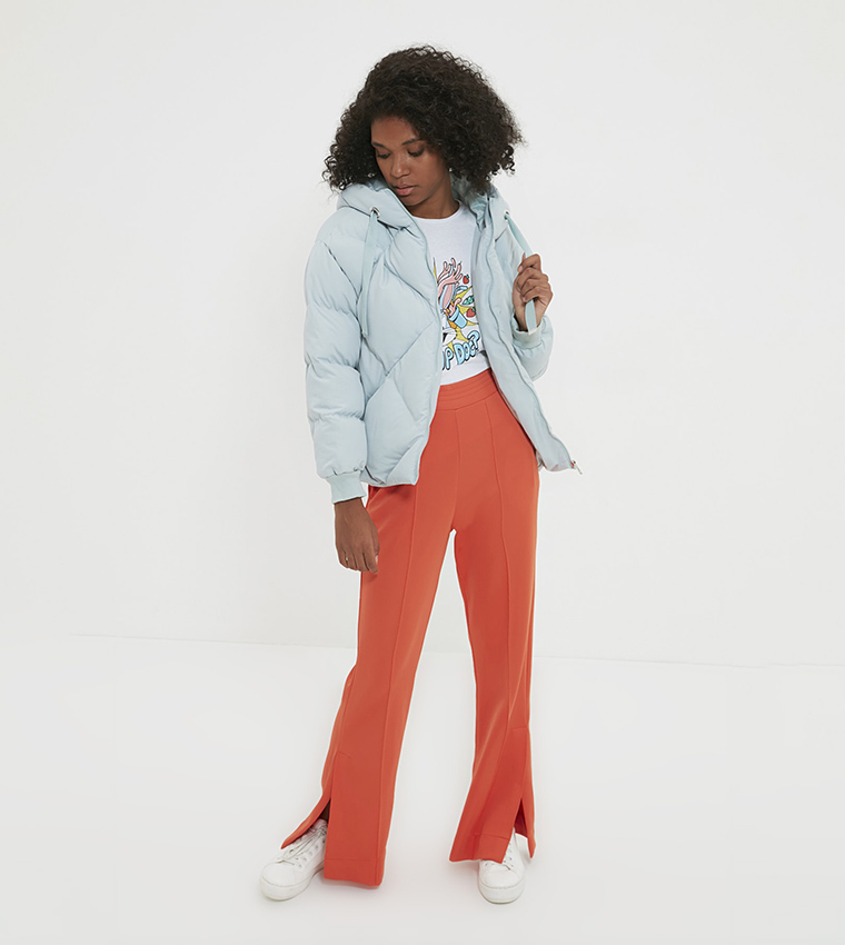 Buy Trendyol Quilted Hooded Puffer Jacket In Mint 6thStreet Qatar