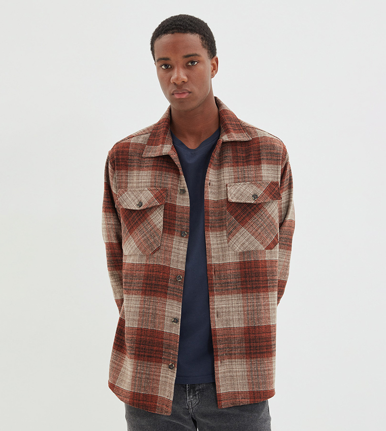 Oversized 2024 plaid shirt