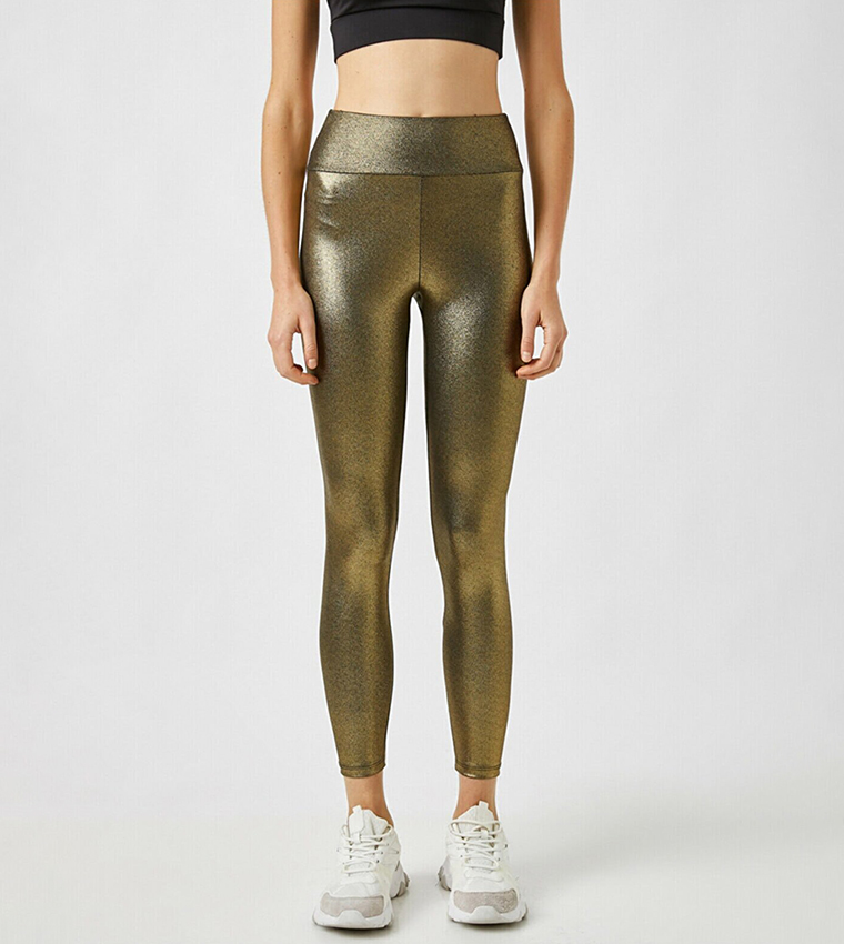 Buy Koton Disco Active Tights In Gold 