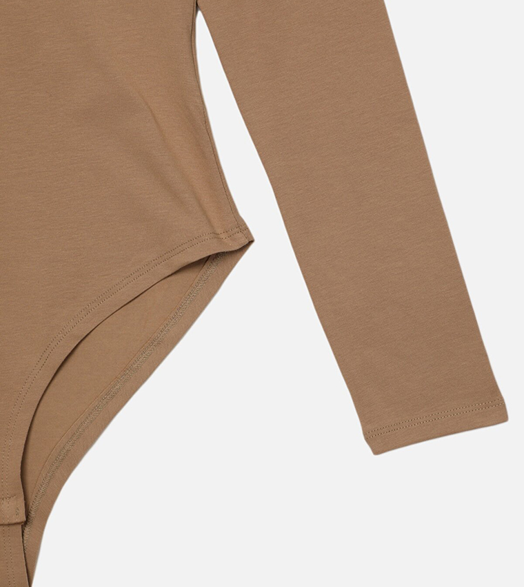 Buy Trendyol Knitted Ramp Body Suit In Brown | 6thStreet UAE