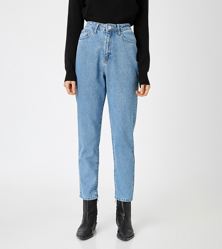 Trendyol Anthracite – Jeans Donna A Vita Alta, Modello Mom, Regular Fit, Gamba Dritta – 100% Cotone – Colore Antracite - 3