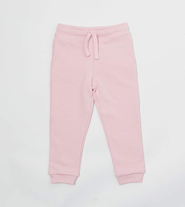 Buy Marks Spencer Solid Drawstring Waist Joggers In Pink