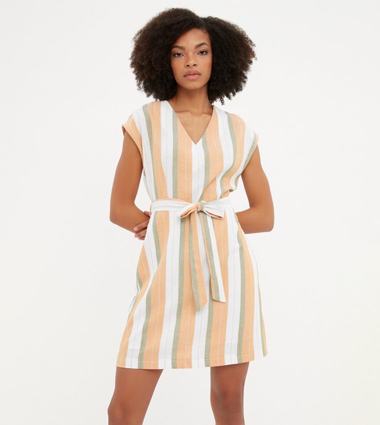 Buy Trendyol Belted Striped Dress In Multiple Colors 6thStreet Bahrain