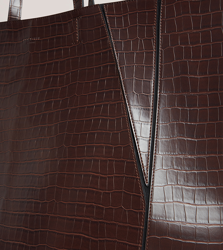 SOPHYNA Croc Textured Collapsible Tote Bag