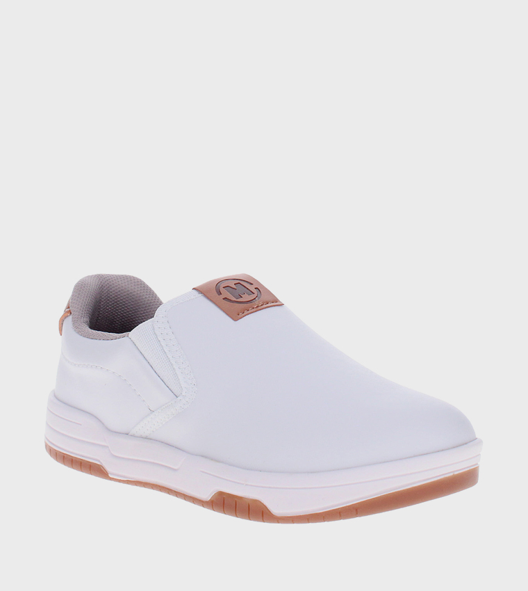Solid Round Toe Slip-On Shoes