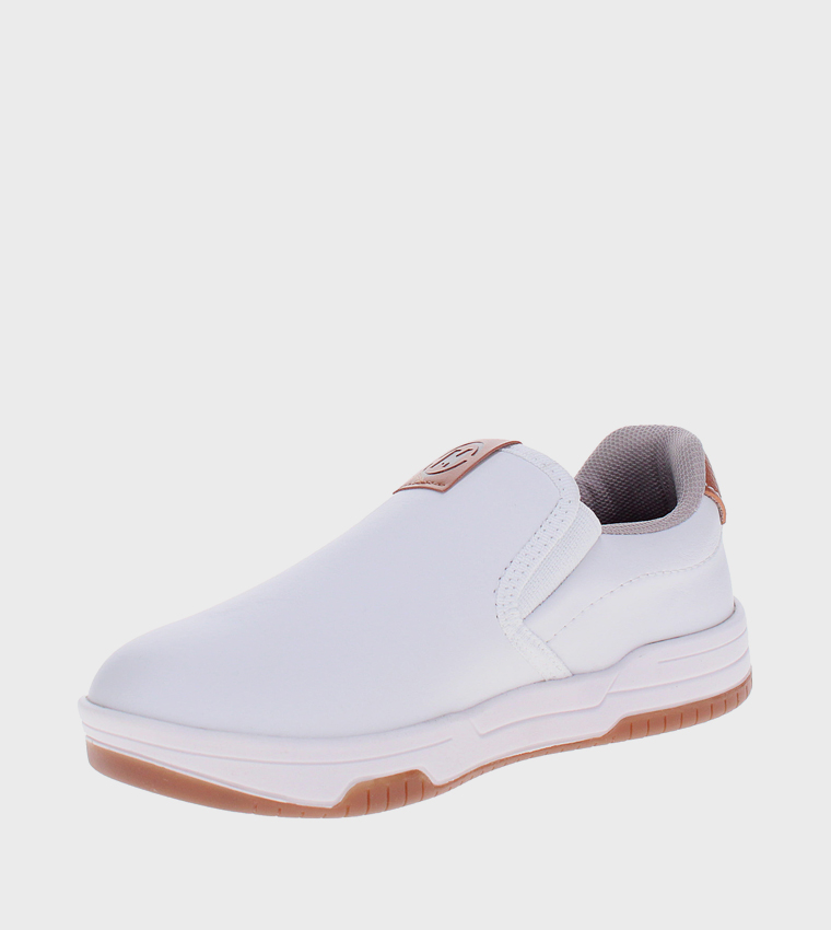 Solid Round Toe Slip-On Shoes