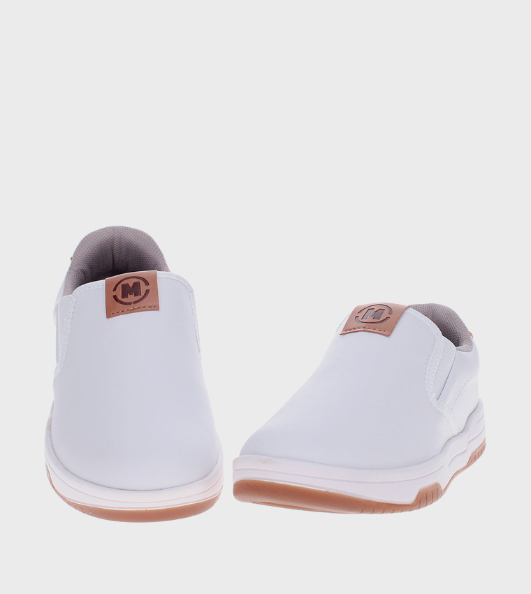 Solid Round Toe Slip-On Shoes