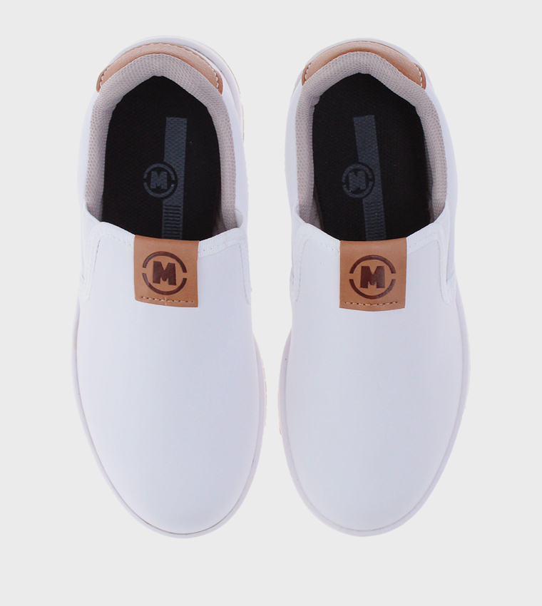 Solid Round Toe Slip-On Shoes