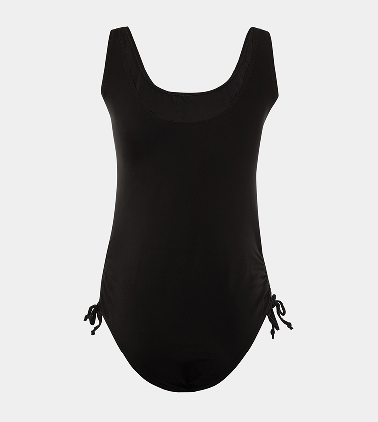 EXAGGERATED RUFFLE SWIMSUIT IN BLACK main image 0