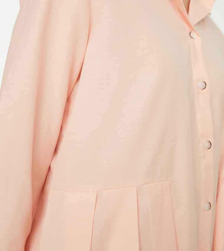 Shirt Collar Pleated Detailed Shirt