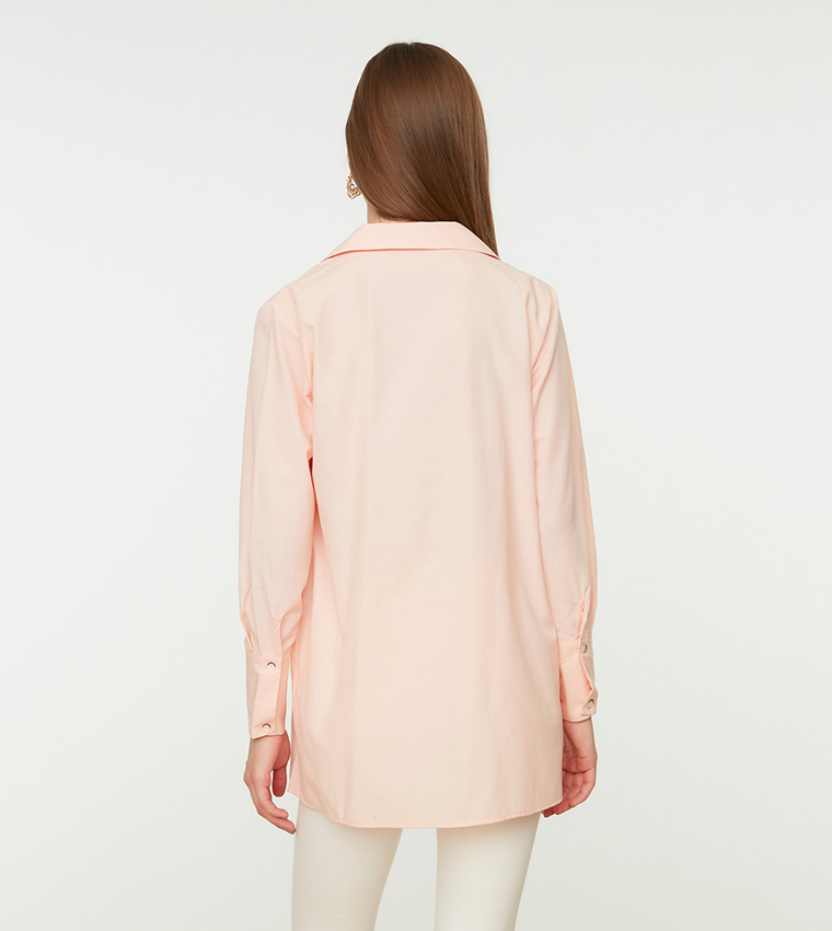 Shirt Collar Pleated Detailed Shirt