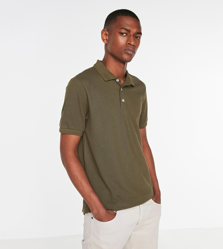 Buy Trendyol Solid Casual Polo T Shirt 