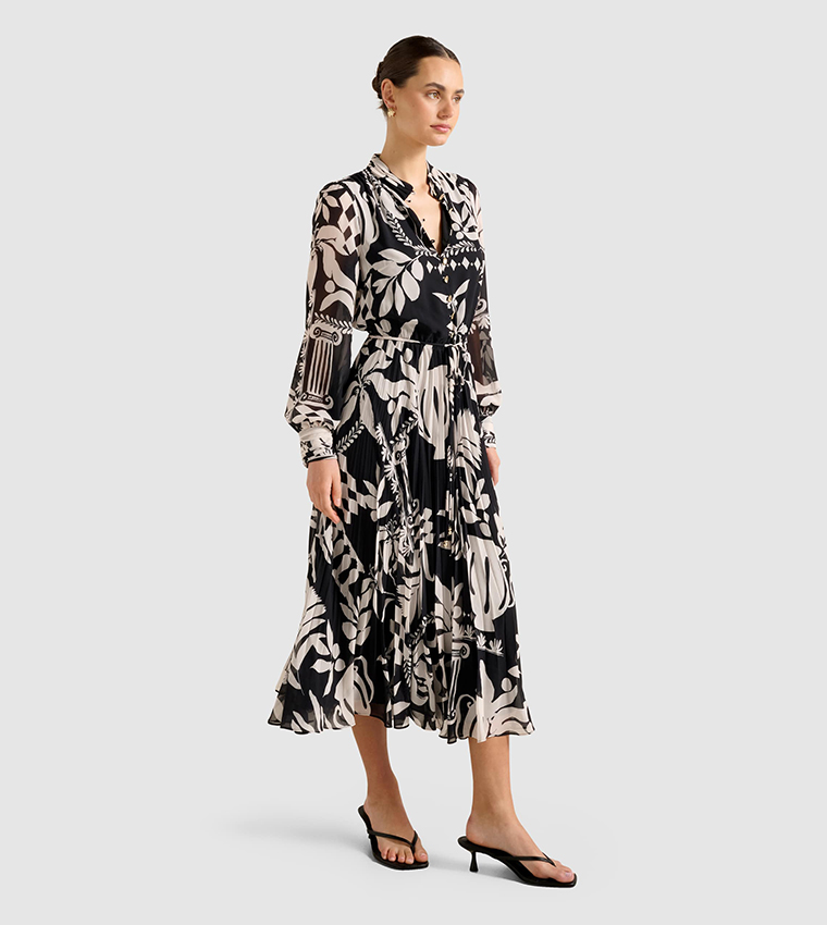 ANNABEL Printed Button Through Midi Dress