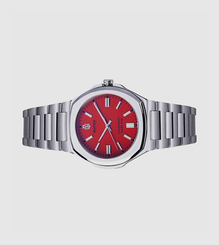Buy Saatchi Oyster Pearl Red Quartz Analogue Watch In RED | 6thStreet  Bahrain