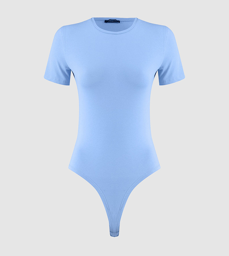 Buy Trendyol Knitted Ramp Body Suit In Blue | 6thstreet Qatar