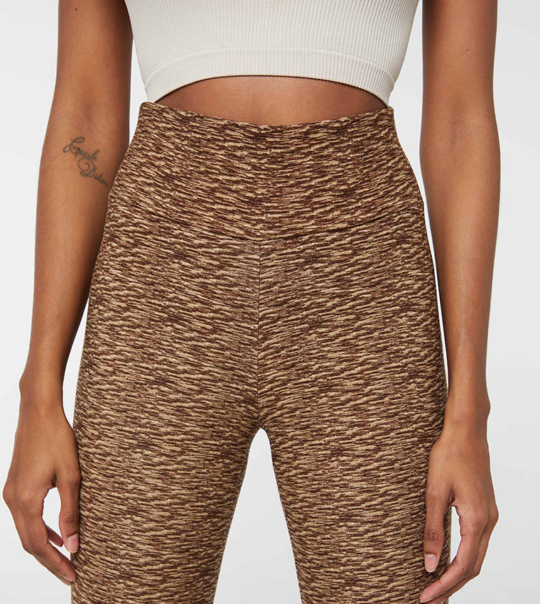 Buy Ardene Space Dye Crop Leggings In Brown