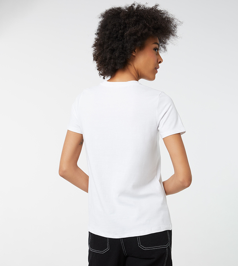 Buy Ardene Basic Solid T Shirt In White 