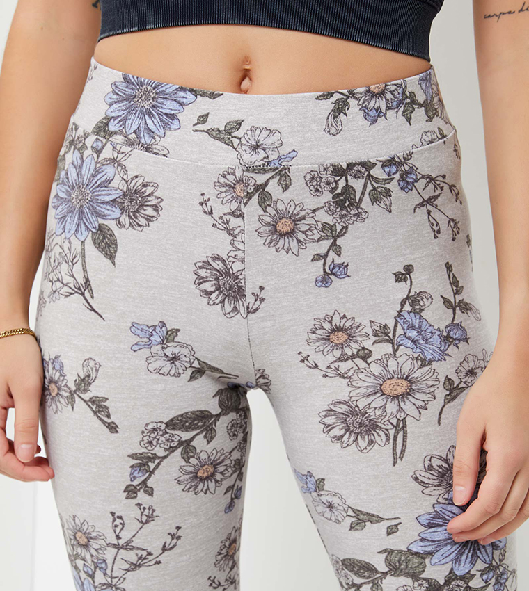 Botanical Print Crop Leggings