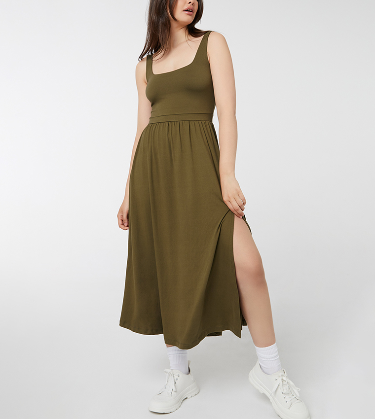 Super Soft Tank Dress with Slit