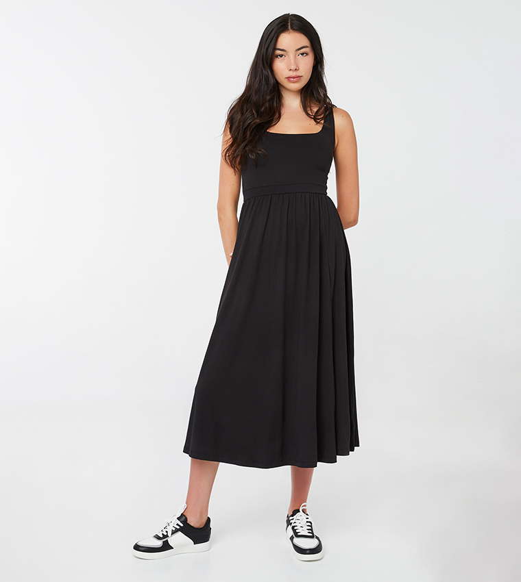 Buy Ardene Basic Super Soft Tank Dress With Slit In Black