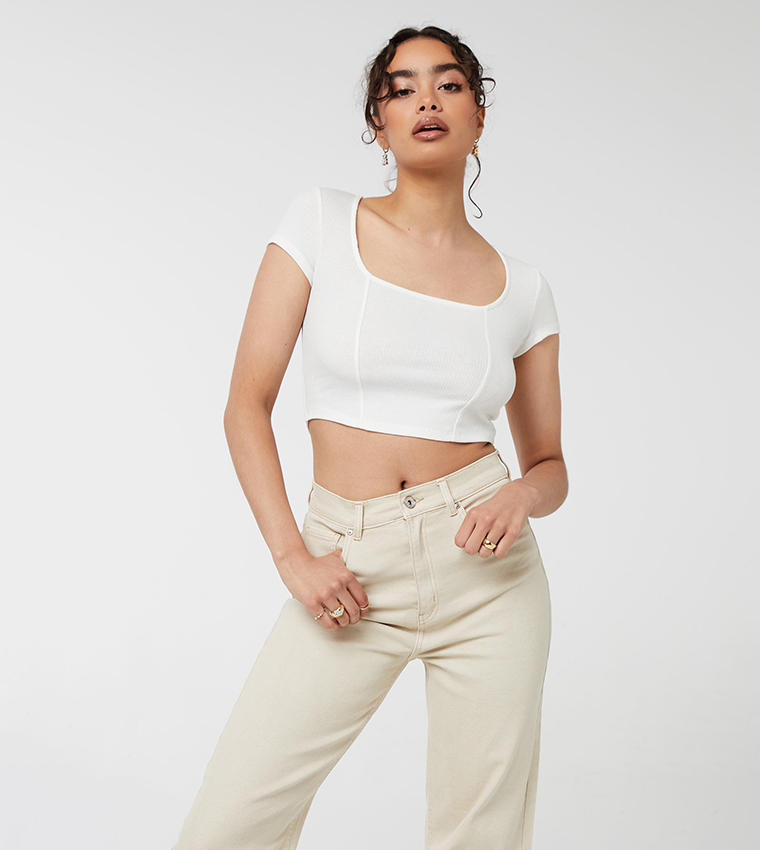 Cropped Bustier T-Shirt