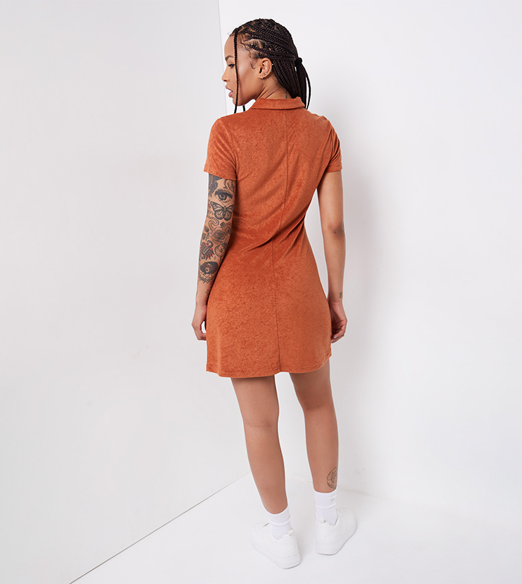 Orange discount polo dress