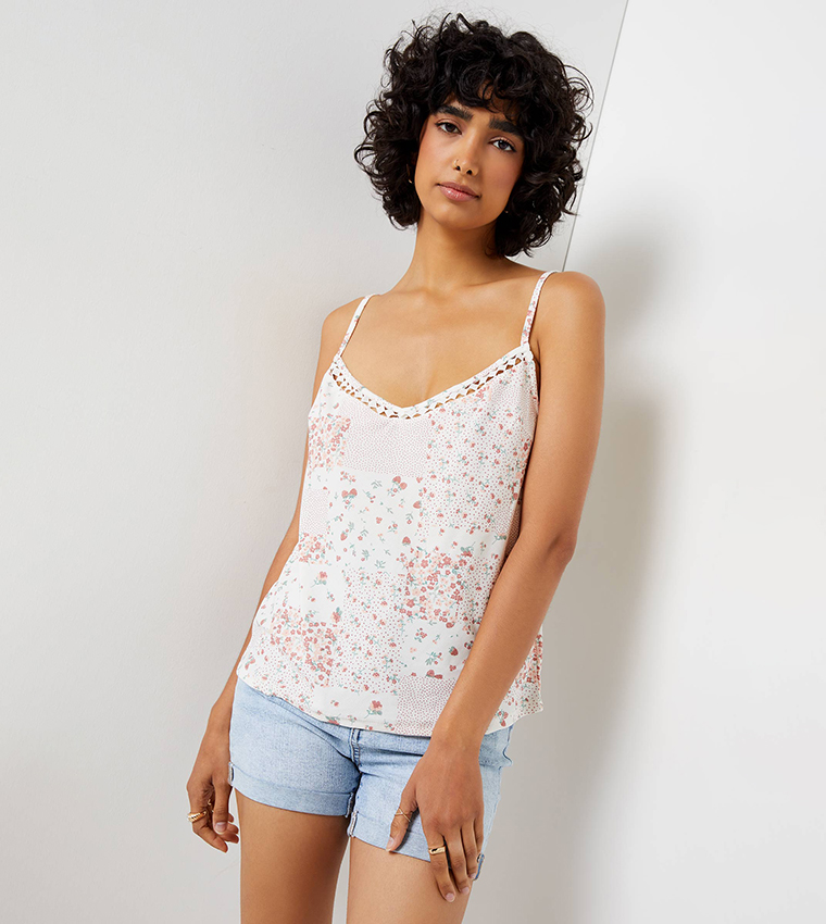 V neck best sale flowy tank top