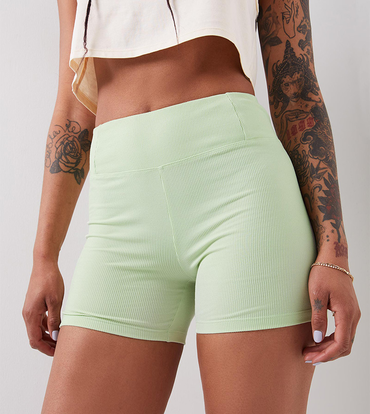 Ribbed Biker Sage Green Biker Shorts Buy Ardene Ribbed Biker