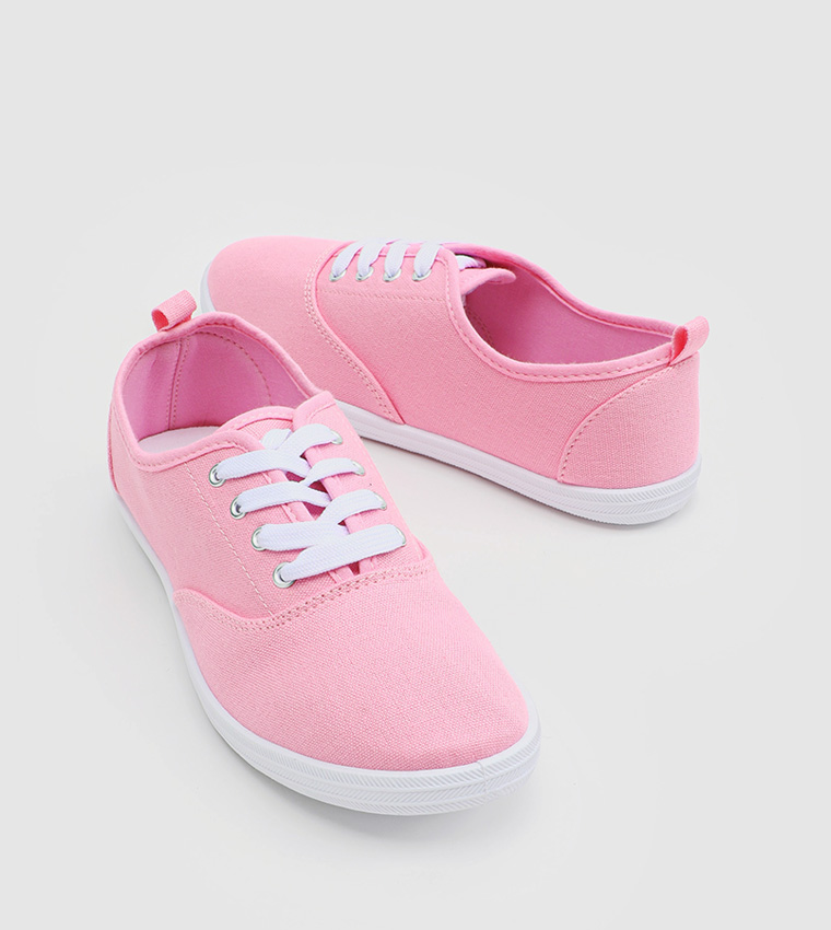 Pink canvas sales shoes