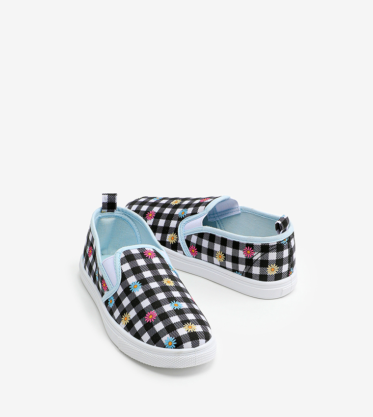 Gingham Slip On Low Top Sneakers