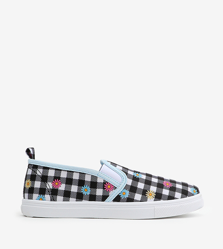 Gingham Slip On Low Top Sneakers