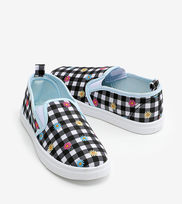 Gingham Slip On Low Top Sneakers